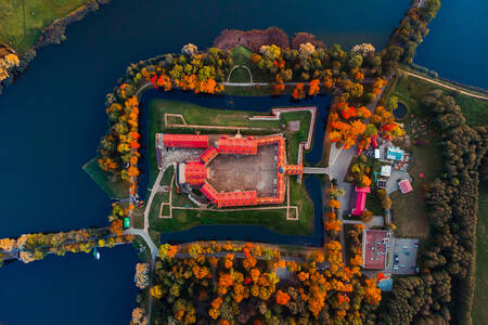 Ilmakuva Nesvizhin linnasta